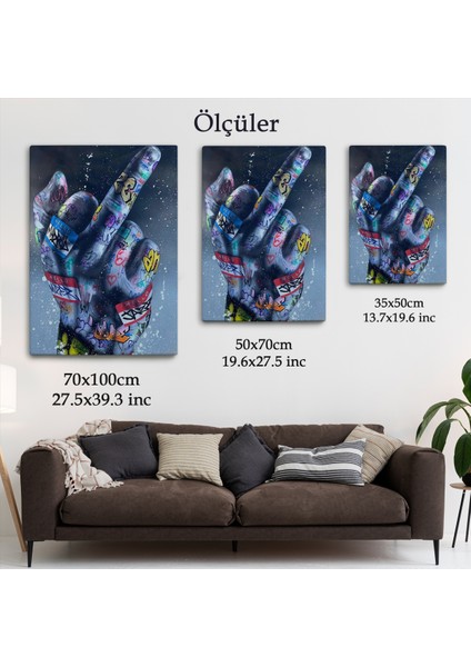 El Hareketi Hip Hop Posteri, Orta Parmak Hareketi Sokak Sanatı, Kanvas TABLO-5315 fırsatları