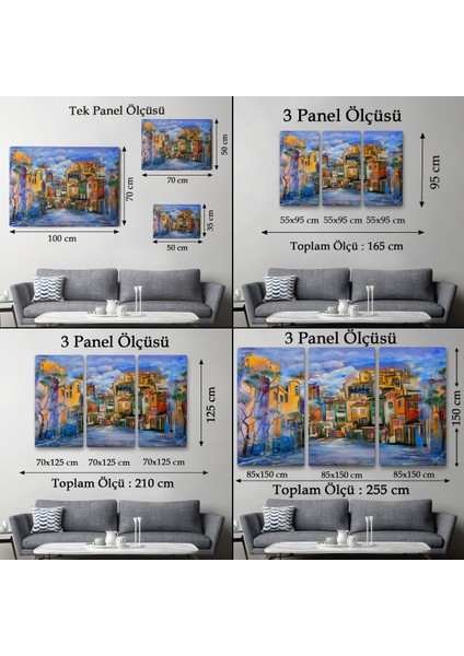 Bulutlu Avlu Yağlıboya Görünüm Dekoratif Kanvas Duvar TABLOSU-3451 fırsatları