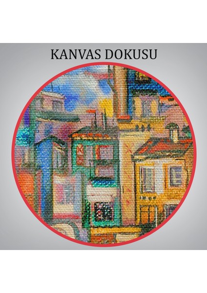 Bulutlu Avlu Yağlıboya Görünüm Dekoratif Kanvas Duvar TABLOSU-3451 indirimleri