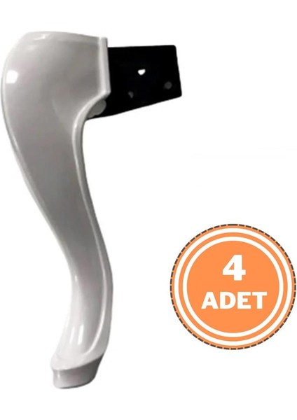 4 Adet Elif Lükens Ayak Mobilya Sehpa Banyo Dolabı Ayağı 30 cm Beyaz