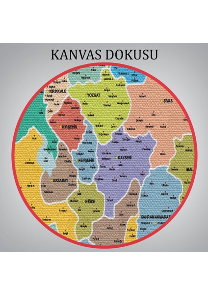 Türkiye Haritası Kanvas Tablo Il ve Ilçeli Ayrıntılı Eğitici Komşulu Tablo 3006 indirimleri