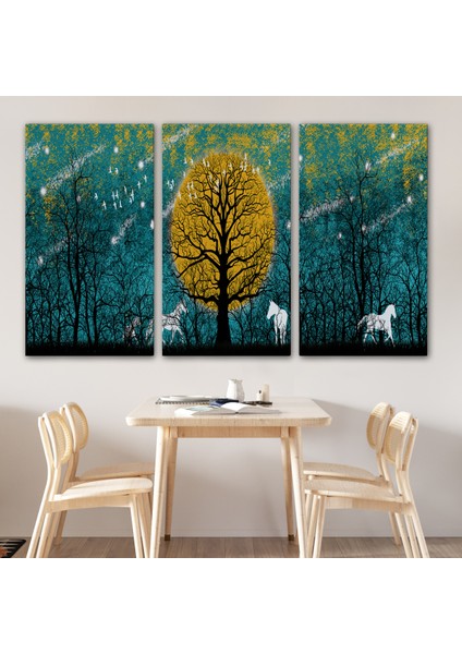 Geceyarısı Ormanda Gezen Atlar Kanvas TABLOSU-5041 modelleri