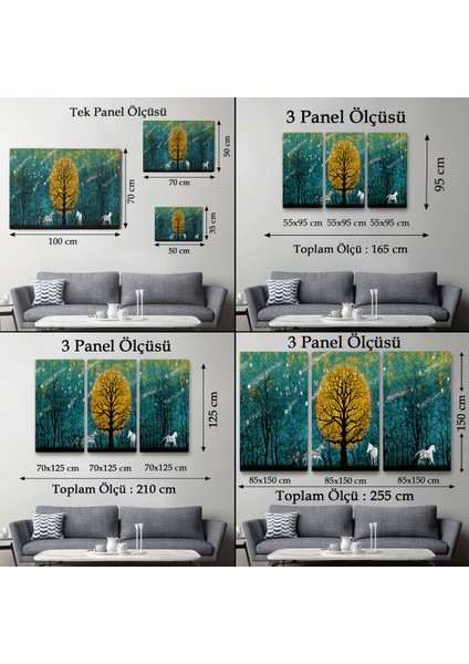 Geceyarısı Ormanda Gezen Atlar Kanvas TABLOSU-5041 fırsatları