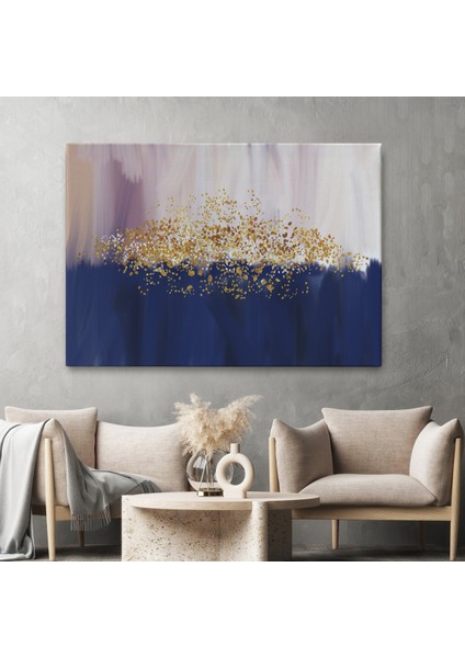 Mavi ve Gold'un Uyumu Modern Kanvas TABLO-5045 fiyatları