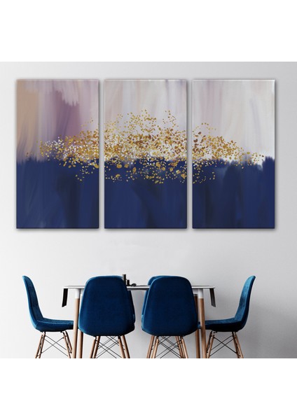 Mavi ve Gold'un Uyumu Modern Kanvas TABLO-5045 modelleri