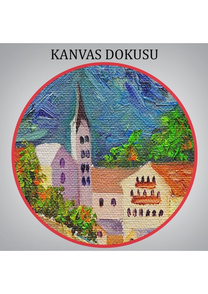Avusturya Hallstatt Yağlıboya Görünüm Dekoratif Kanvas Duvar TABLOSU-3438 indirimleri