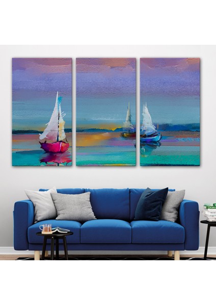 Renkli Deniz Üzerindeki Yelkenliler Duvar TABLOSU-3728 modelleri