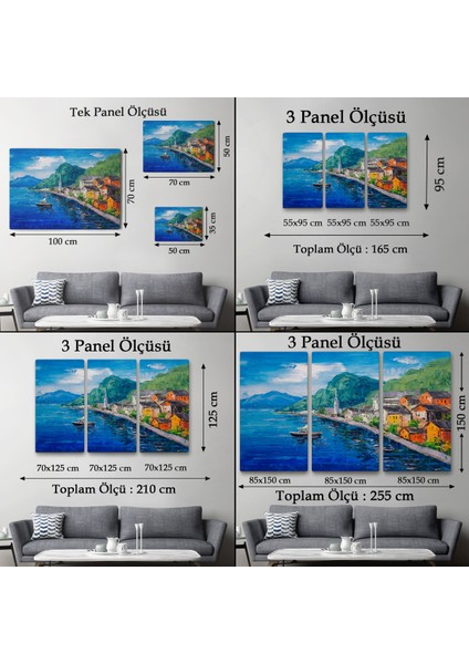 Hallstatt Avusturya Yağlıboya Görünüm Dekoratif Kanvas Duvar TABLOSU-3742 fırsatları