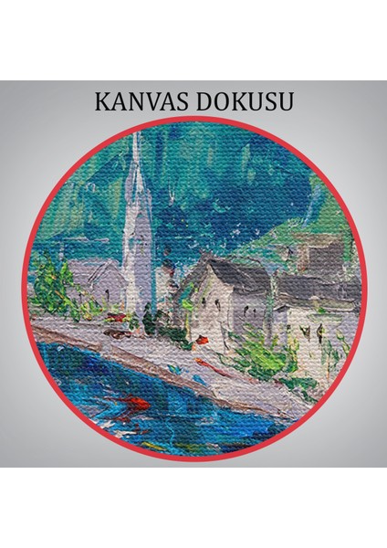 Hallstatt Avusturya Yağlıboya Görünüm Dekoratif Kanvas Duvar TABLOSU-3742 indirimleri