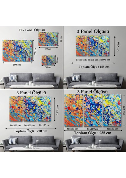 Soyut Sanatsal Yağlıboya Görünüm Dekoratif Kanvas Duvar TABLOSU-3549 fırsatları