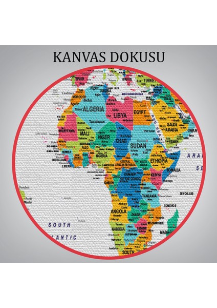 Dünya Haritası Son Derece Ayrıntılı Eğitici ve Bayraklı Dekoratif Kanvas Tablo 2796 indirimleri
