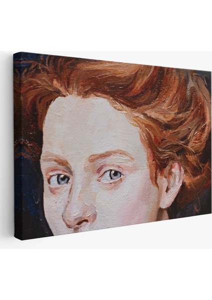 Kızıl Saçlı Kadın Yağlıboya Görünüm Dekoratif TABLO-3741
