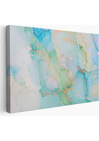 Mürekkep ve Alkol Elementleri ile Mermer Deseni Verilmiş Kanvas TABLO-5037