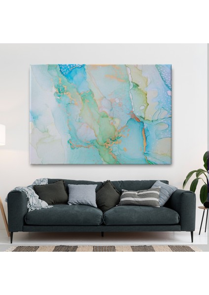 Mürekkep ve Alkol Elementleri ile Mermer Deseni Verilmiş Kanvas TABLO-5037 fiyatları