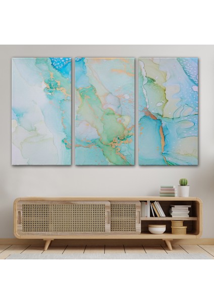 Mürekkep ve Alkol Elementleri ile Mermer Deseni Verilmiş Kanvas TABLO-5037 modelleri