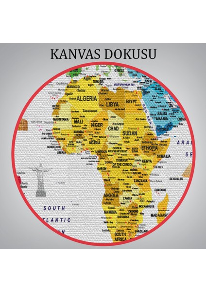 Dünya Haritası Ayrıntılı Eğitici Sembollü Bayraklı Dekoratif Kanvas Tablo 2877 indirimleri