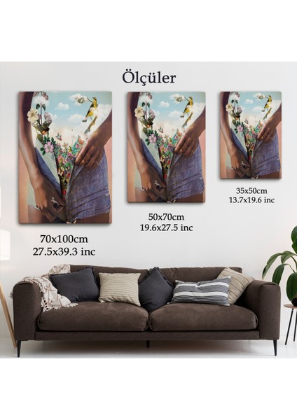 Kadının Içindeki Çiçek Bahçesi Dekoratif Duvar TABLOSU-6152