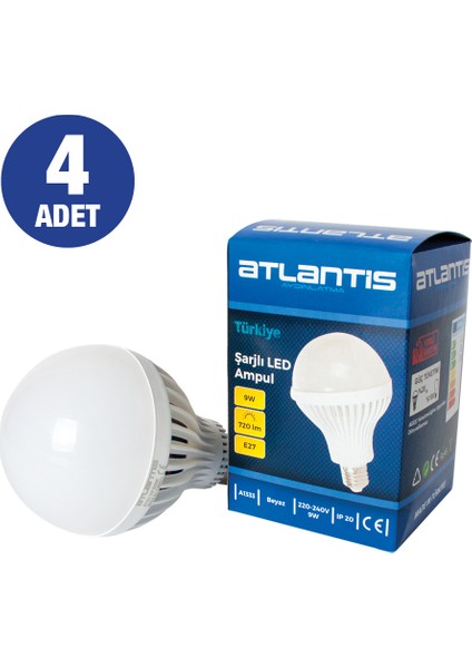 9W Şarjlı LED Ampul