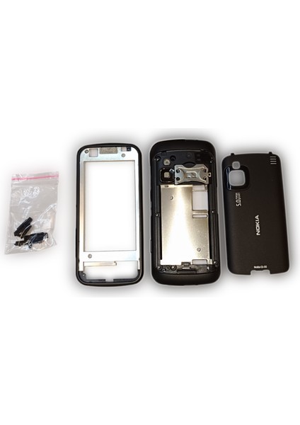 OEM Nokia C6-00 Kasa Kapak Tuş Takımı C6-00 Uyumlu Siyah Renk Orta Kasa Ön Kapak Arka Kapak Tuş Takımı
