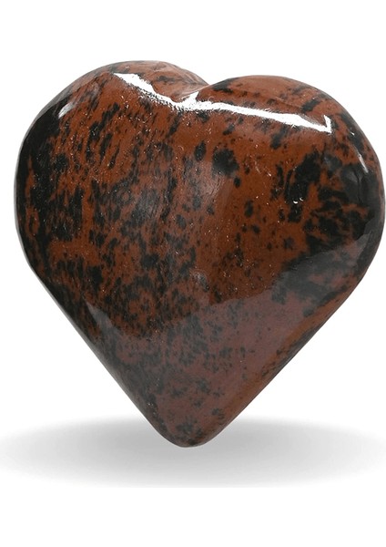 Sertifikalı Kalp Kesim Kahverengi Obsidyen Taşı Kütle (3 Cm)