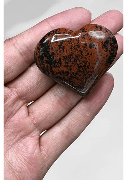 Sertifikalı Kalp Kesim Kahverengi Obsidyen Taşı Kütle (3 Cm) modelleri