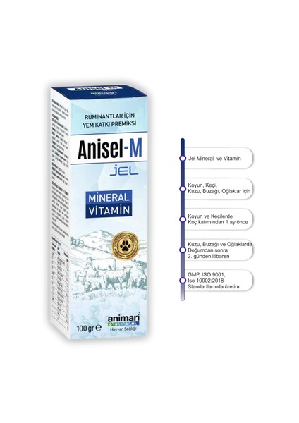 Anisel-M Jel 100 Gr Ruminantlar İçin Yem Katkı Premiksi Mineral & Vitamin