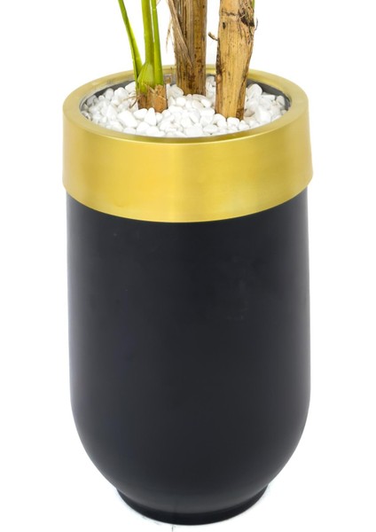 Monstera Ağacı 170CM Siyah Gold Metal Darbuka Saksıda modelleri