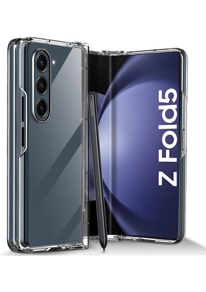 Samsung Galaxy Z Fold5 Sert Kristal Kapak Kılıf - Şeffaf AL3155