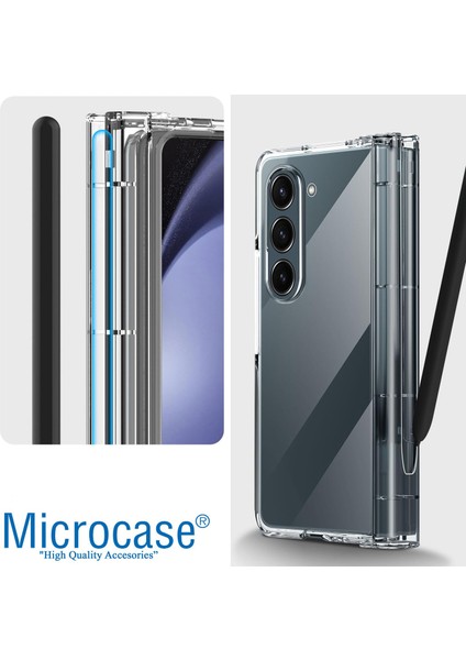 Samsung Galaxy Z Fold5 Sert Kristal Kapak Kılıf - Şeffaf AL3155