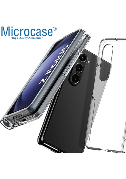 Samsung Galaxy Z Fold5 Sert Kristal Kapak Kılıf - Şeffaf AL3155
