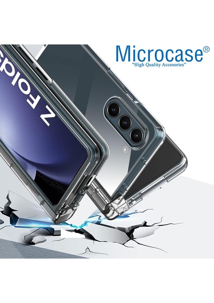 Samsung Galaxy Z Fold5 Sert Kristal Kapak Kılıf - Şeffaf AL3155
