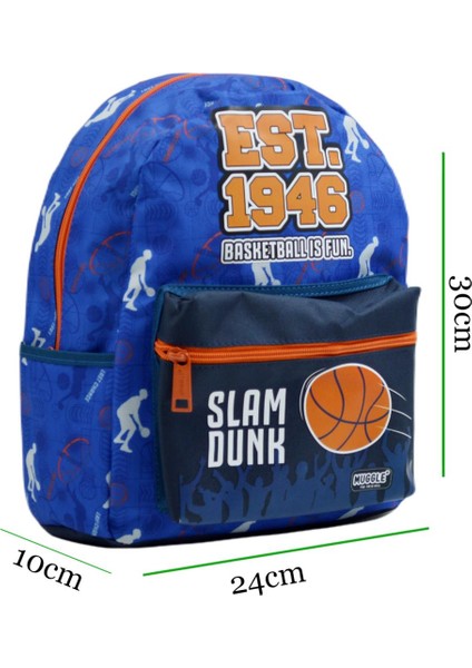 2 Bölmeli Basket Is Fun Anaokulu Çantası Mavi MU-9154