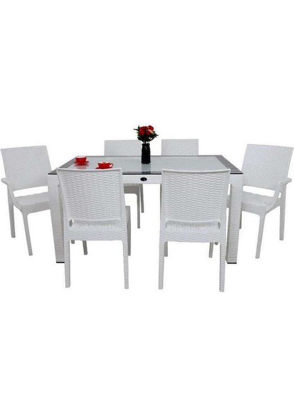 Elit Rattan 90X150 2 Elit Koltuk 4 Elit Sandalye Camlı Masa Takımı