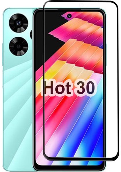 Infinix Hot 30 X6831 Tam Kaplayan Çerçeveli Tempered Ekran Koruyucu - Siyah AL3276
