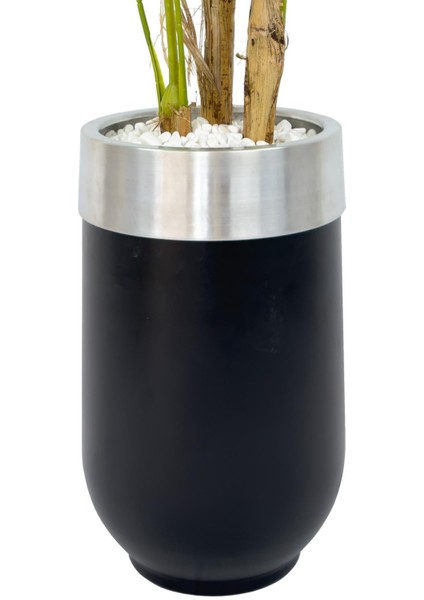 Monstera Ağacı 170CM Siyah Gümüş Metal Darbuka Saksıda fiyatları