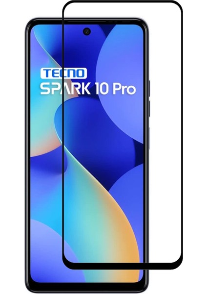 Tecno Spark 10 Pro Tam Kaplayan Çerçeveli Tempered Ekran Koruyucu - Siyah AL3276