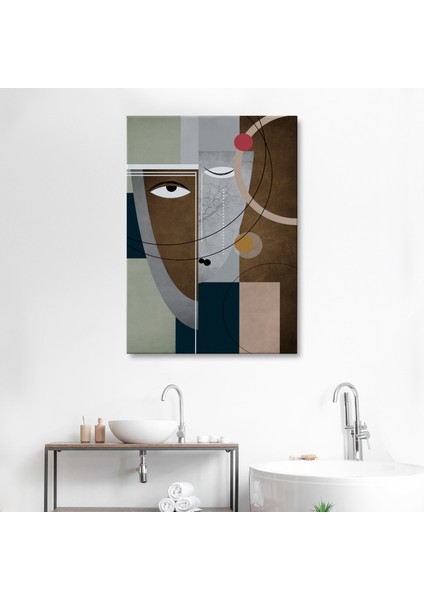 Modern Soyut Geometri El Boyaması Güzel Yüz Kanvas Duvar TABLOSU-5112 fiyatları