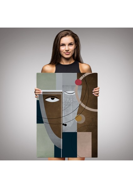 Modern Soyut Geometri El Boyaması Güzel Yüz Kanvas Duvar TABLOSU-5112 modelleri