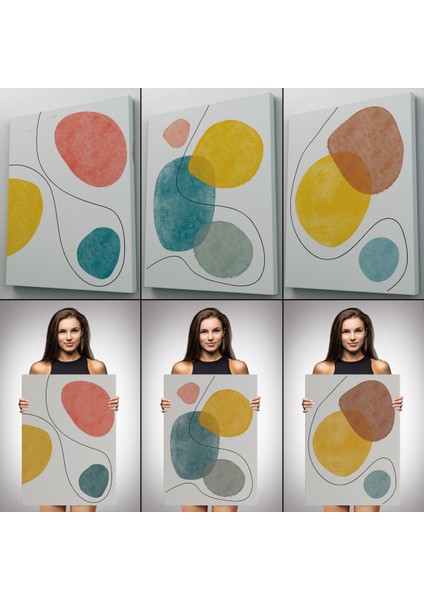 Soyut Tablo Seti 3 Parça Dekoratif Duvar Tablosu-Aa-1 modelleri