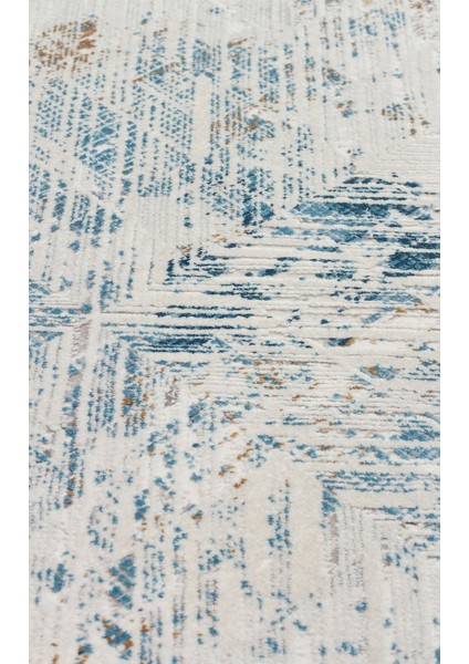 Palmıra Plm 03 Cream Blue Yumuşak Dokulu Yüksek Kaliteli Sık Dokuma Modern Makine Dokuması Halı fırsatları