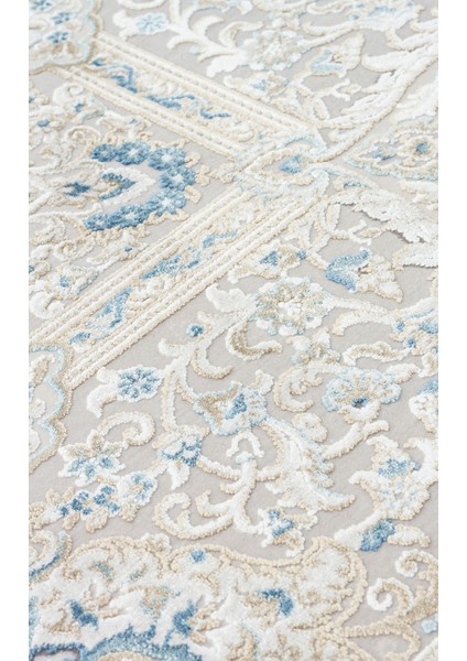 Palmıra Plm 01 Cream Blue Yumuşak Dokulu Yüksek Kaliteli Sık Dokuma Modern Makine Dokuması Halı fırsatları