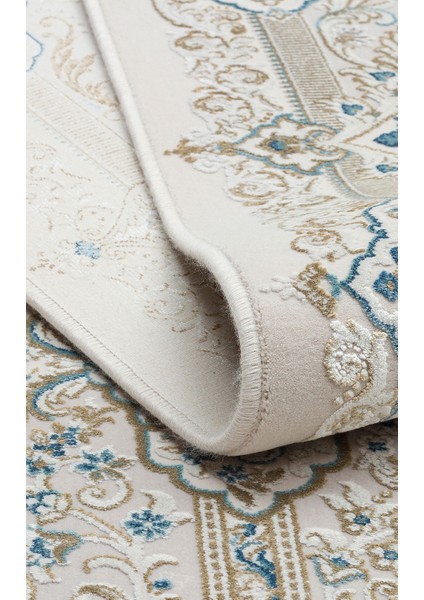 Palmıra Plm 01 Cream Blue Yumuşak Dokulu Yüksek Kaliteli Sık Dokuma Modern Makine Dokuması Halı indirimleri