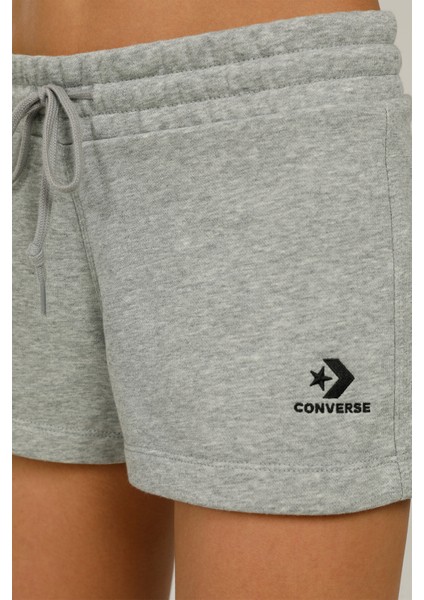 Embroıdered Star Chevron Grı Kadın Şort