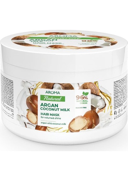 Saç Maskesi Aroma Natural Argan ve Hindistan Cevizi Sütü 450 ml