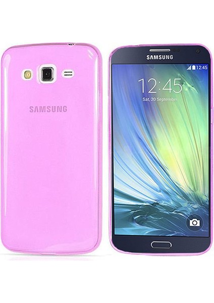 Samsung Galaxy A3 (A300) Kılıf Soft Silikon Şeffaf-Pembe Arka Kapak