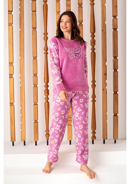 Kışlık Kadın Polar Pijama Takımı - Yılbaşı Pijaması