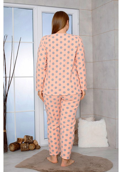 Büyük Beden Peluş Polar Pijama Takımı- Kışlık fiyatları