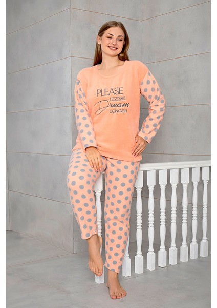 Büyük Beden Peluş Polar Pijama Takımı- Kışlık modelleri