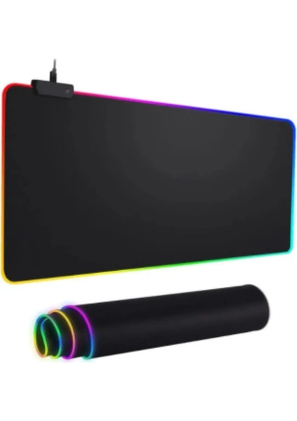 Rgb Mouse Pad LED Işıklı Baskısız Siyah Renk Gaming Mouse Pad 80X30CM