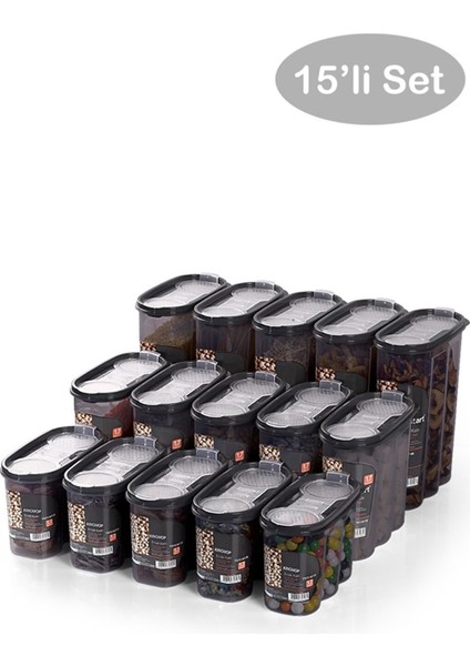 Sızdırmaz Kapaklı Erzak Saklama Kabı Seti 5 x (1200 ml + 1700 ml + 2400 ml)